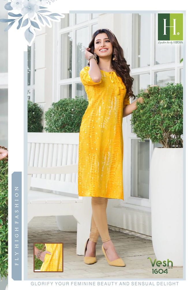 Hirwa kurti wholesaler vesh vol 16 Regular Wear Wholesale Kurtis